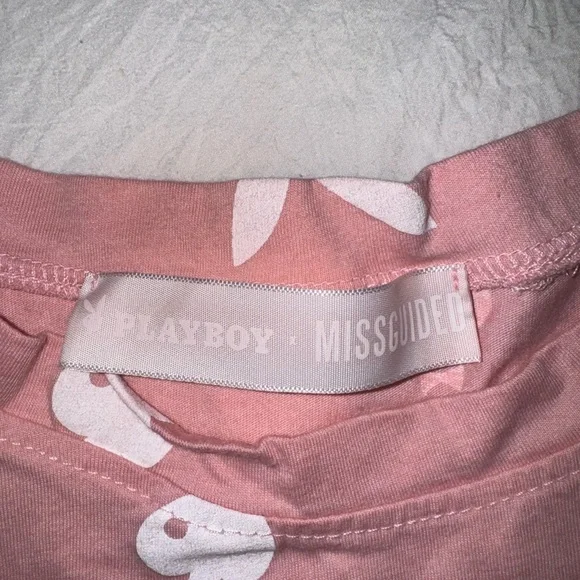 Missguided Playboy Bunny Logo Pink Graphic Oversized T-Shirt - Picture 3 of 3